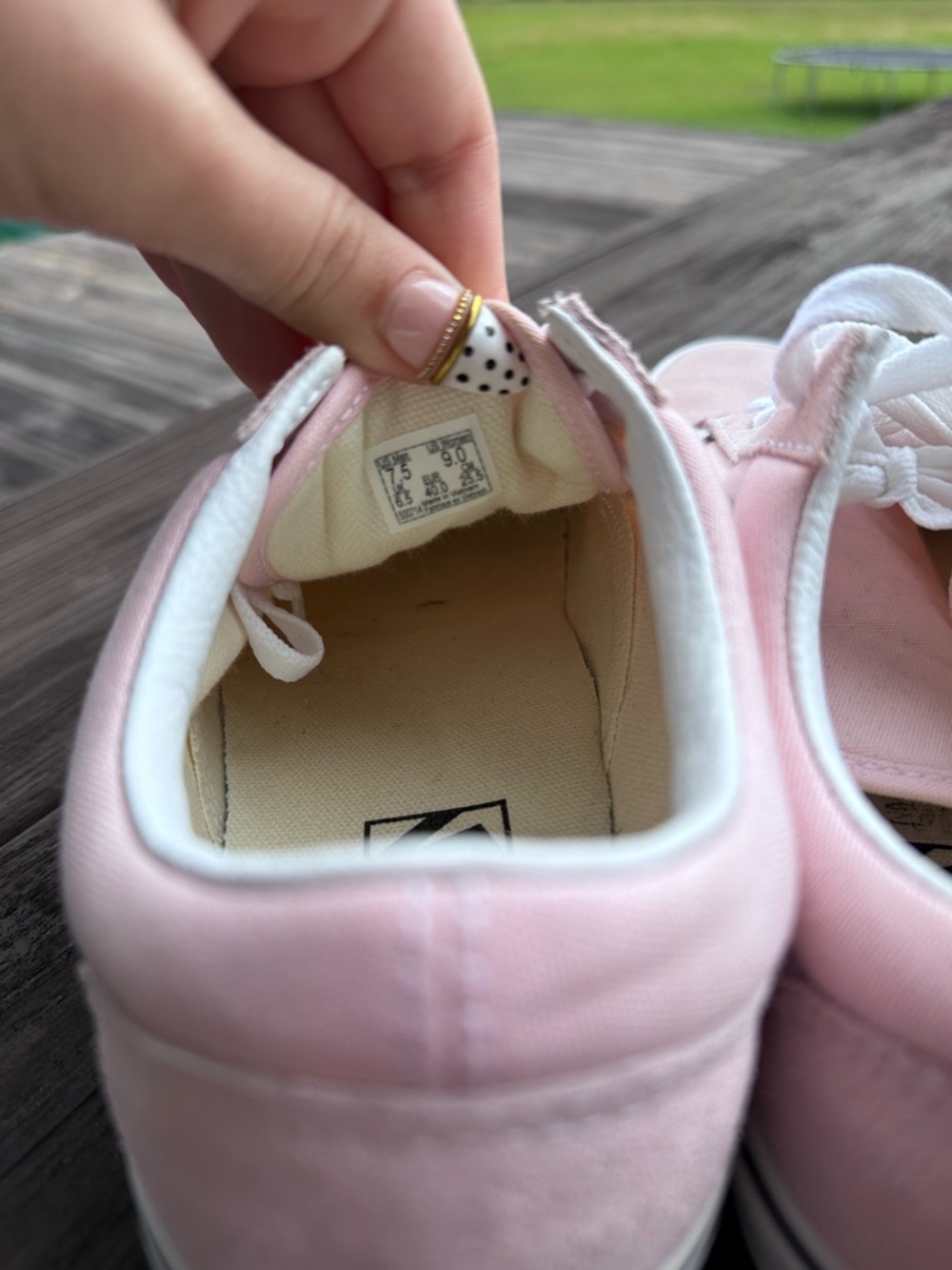 Vans Old Skool Low Top Sneakers - Light Pink and White - Picture 3 of 4